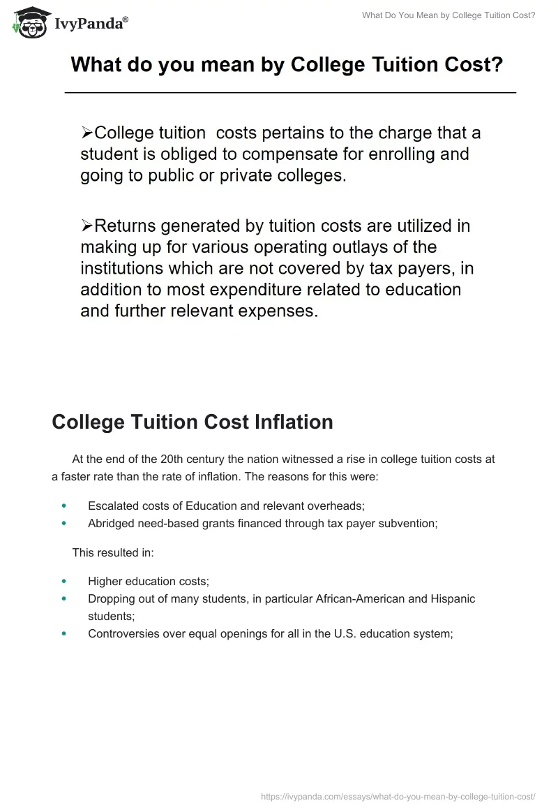 What Do You Mean by College Tuition Cost?. Page 2