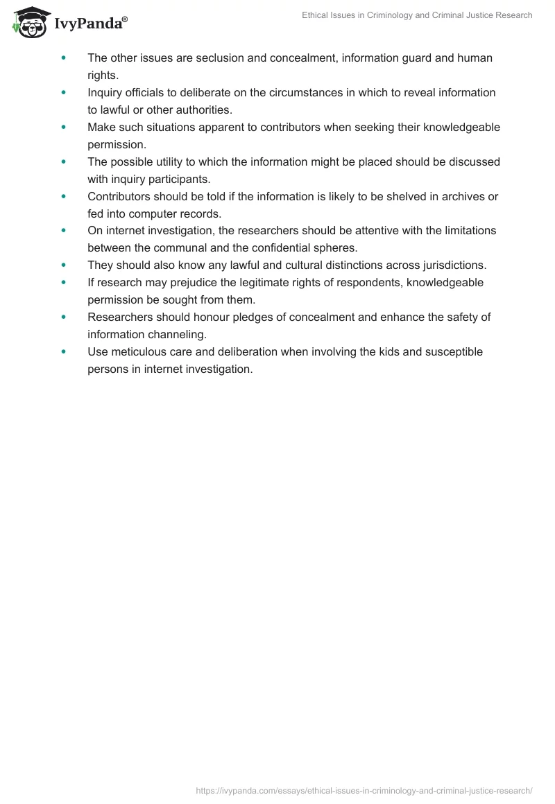 Ethical Issues in Criminology and Criminal Justice Research. Page 4