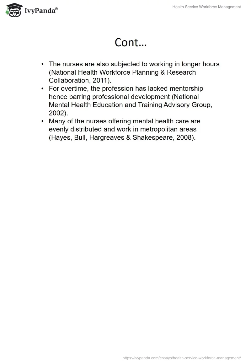 Health Service Workforce Management. Page 5