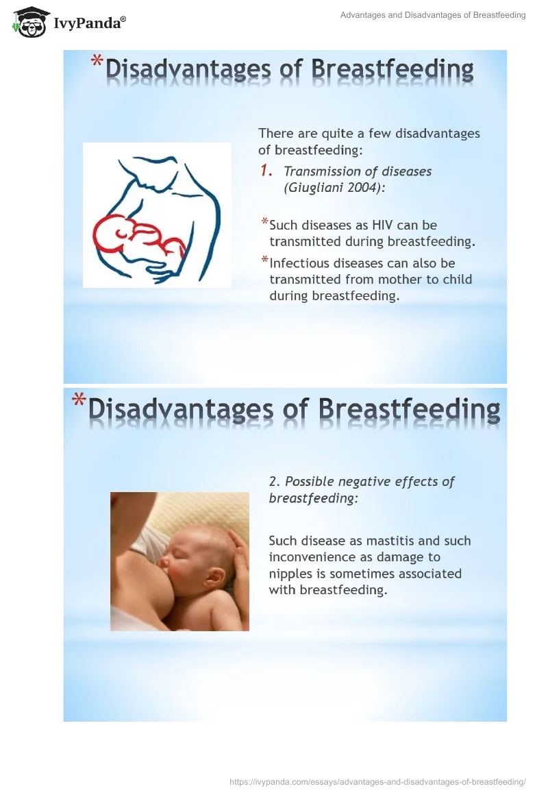 Advantages and Disadvantages of Breastfeeding. Page 5