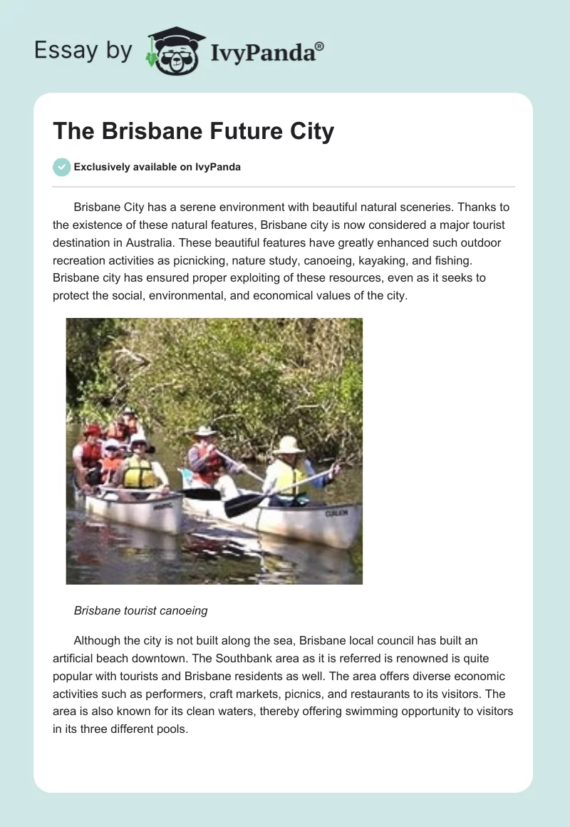 The Brisbane Future City. Page 1