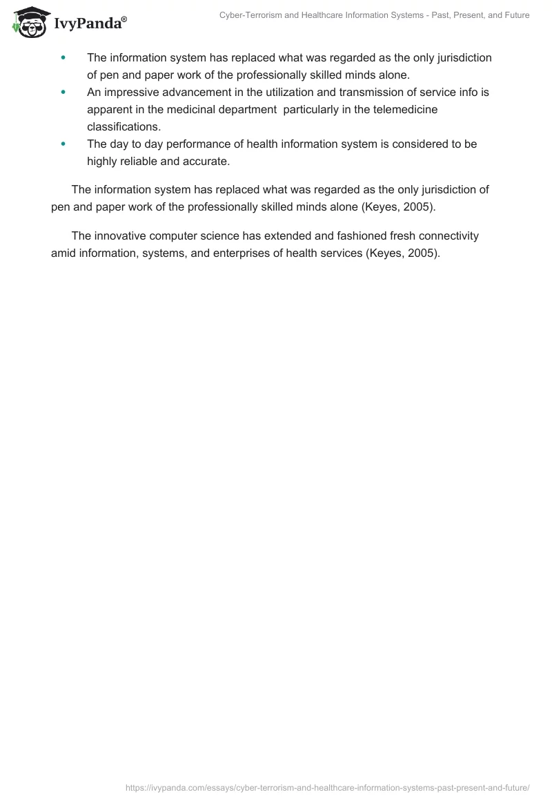 Cyber-Terrorism and Healthcare Information Systems - Past, Present, and Future. Page 2
