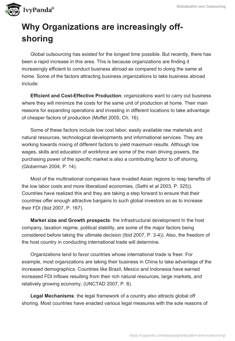 Globalization and Outsourcing. Page 2