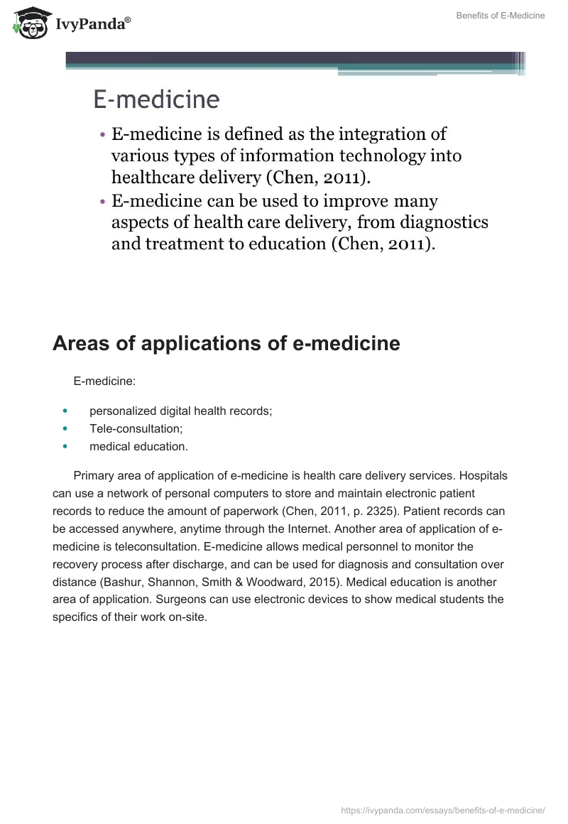 Benefits of E-Medicine. Page 2