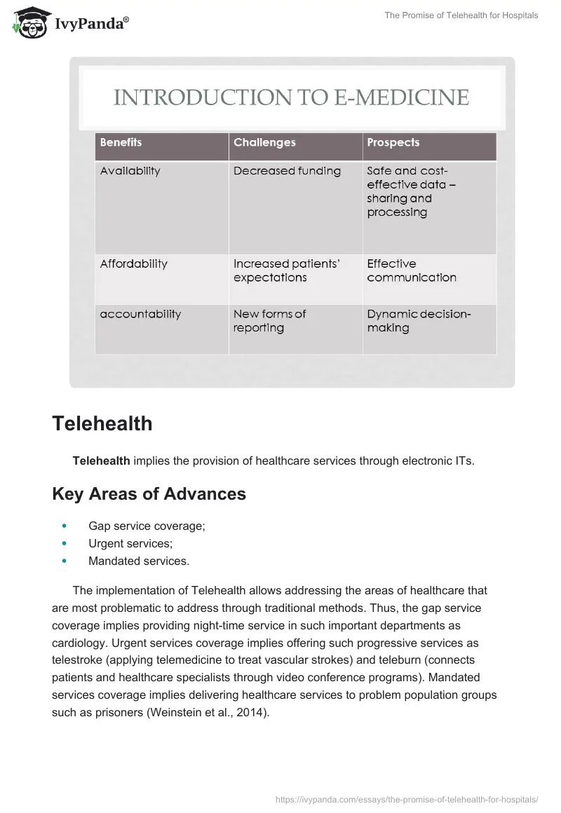 The Promise of Telehealth for Hospitals. Page 2