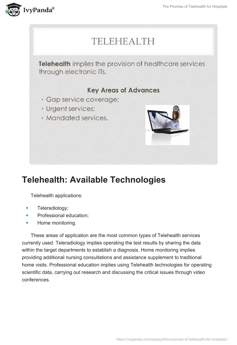 The Promise of Telehealth for Hospitals. Page 3