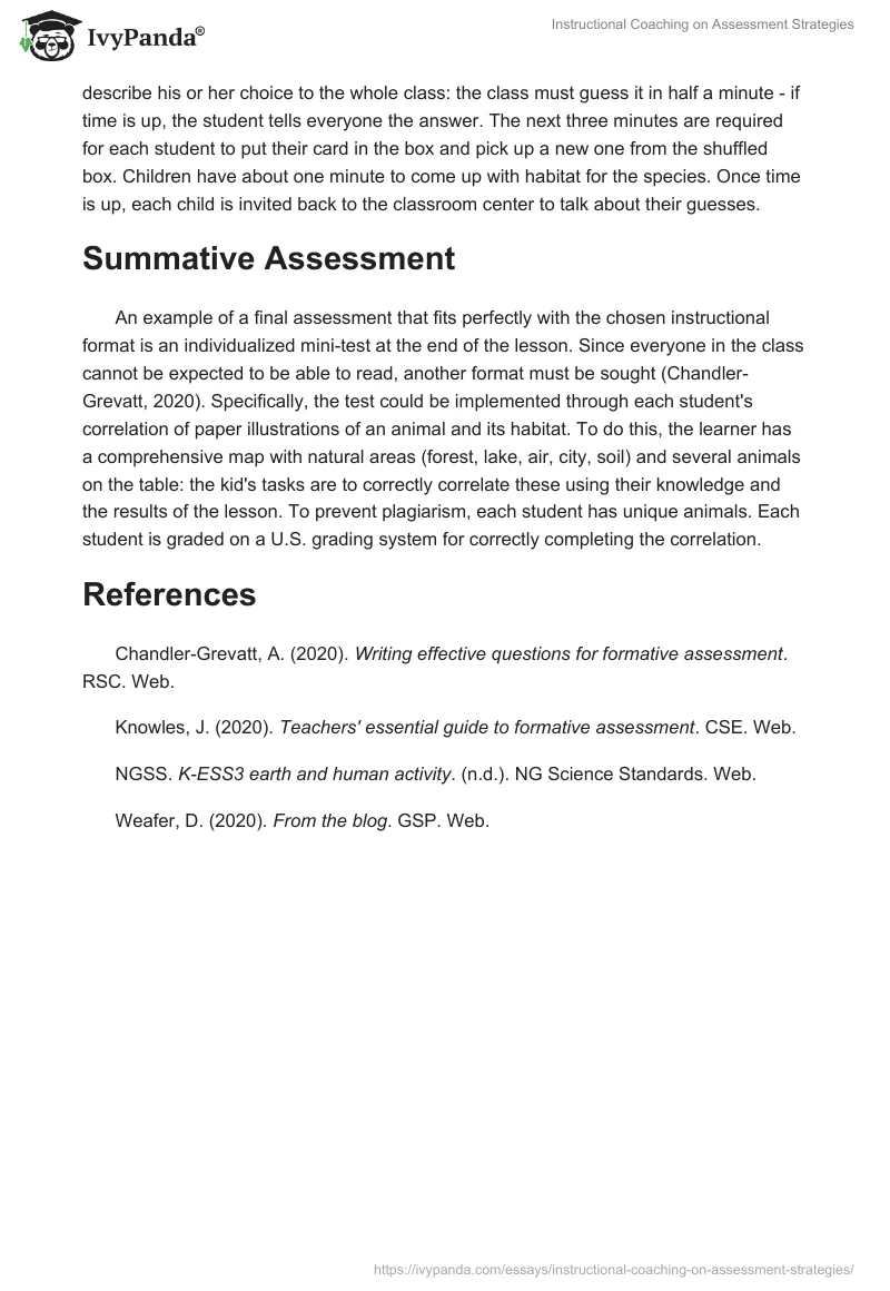 Instructional Coaching on Assessment Strategies. Page 3