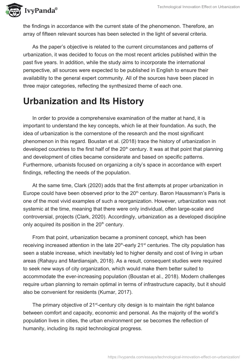 Technological Innovation Effect on Urbanization. Page 2
