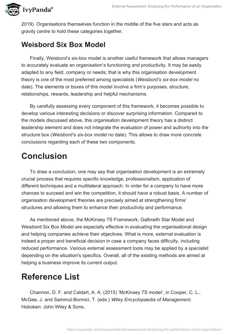 External Assessment: Analyzing the Performance of an Organization. Page 5