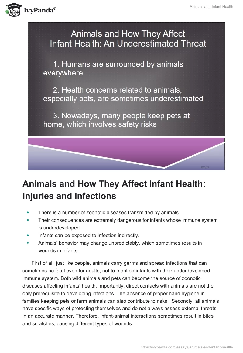 Animals and Infant Health. Page 2