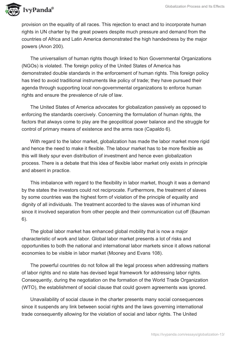 Globalization Process and Its Effects. Page 2