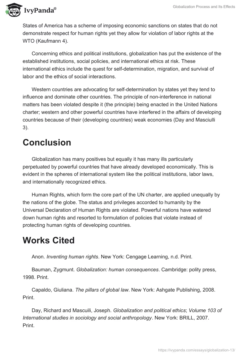 Globalization Process and Its Effects. Page 3