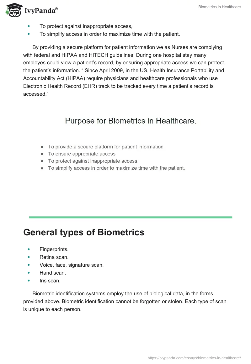Biometrics in Healthcare. Page 2