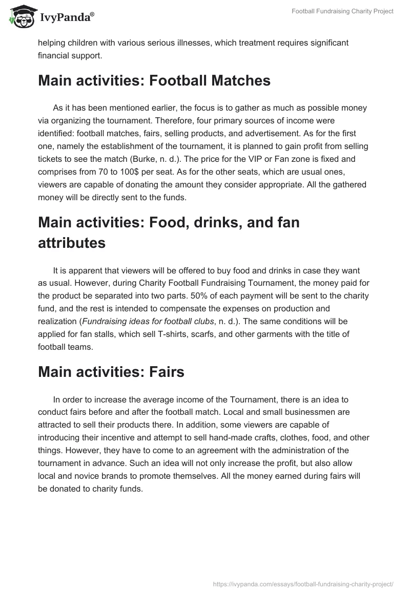 Football Fundraising Charity Project. Page 2