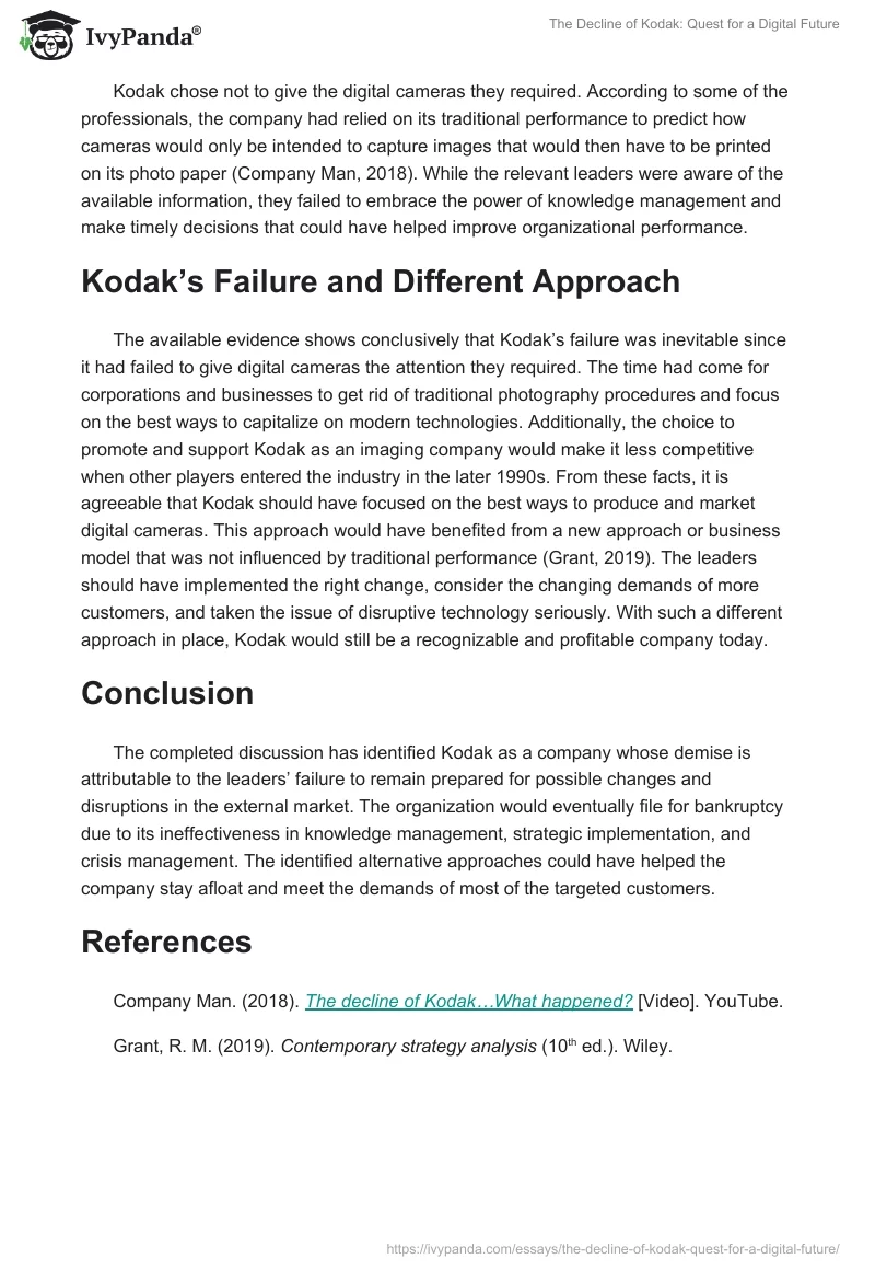 The Decline of Kodak: Quest for a Digital Future. Page 4
