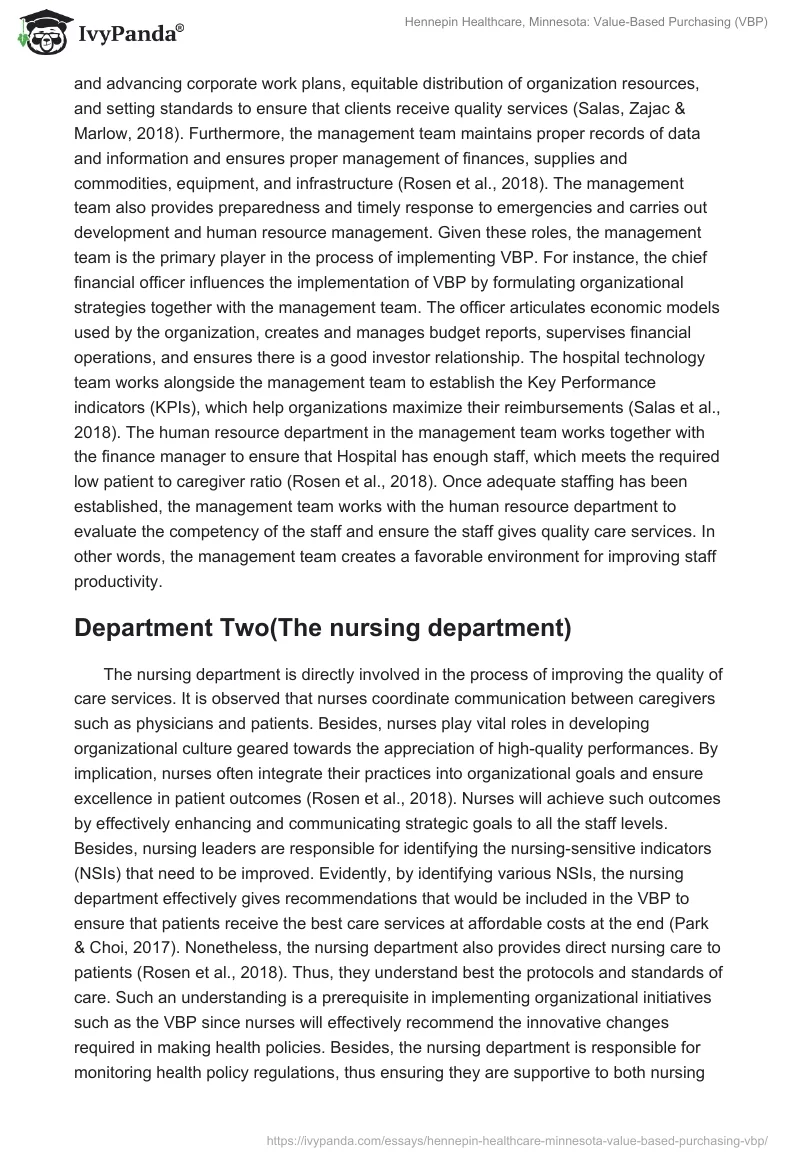 Hennepin Healthcare, Minnesota: Value-Based Purchasing (VBP). Page 3