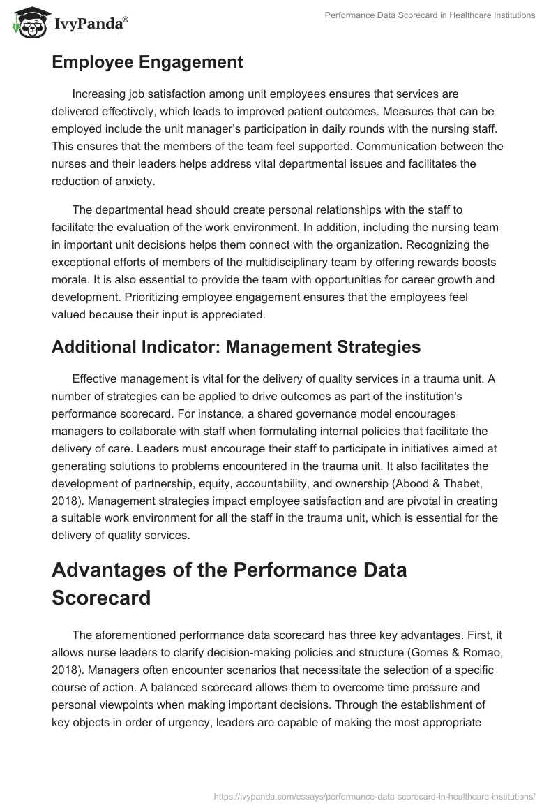 Performance Data Scorecard in Healthcare Institutions. Page 5