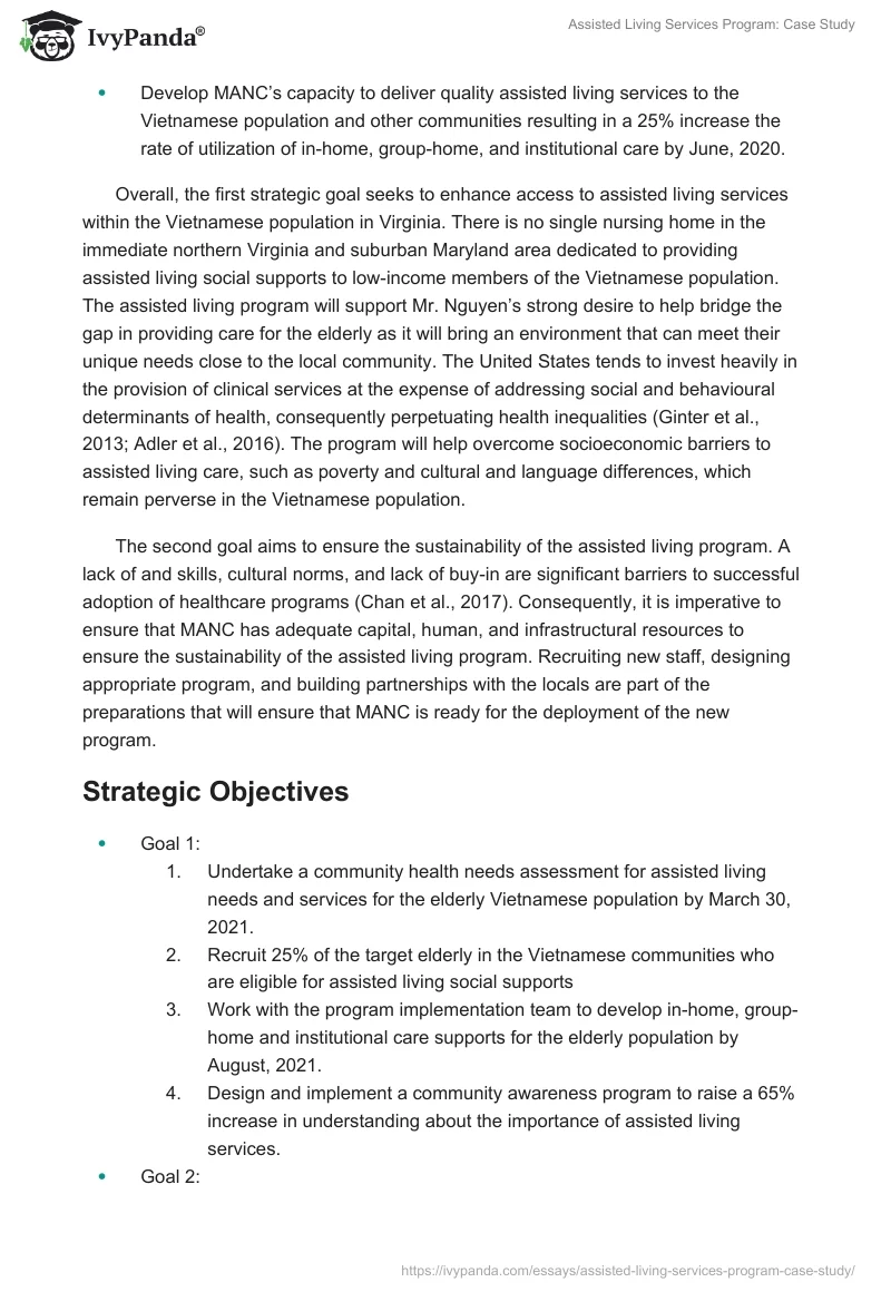 Assisted Living Services Program: Case Study. Page 2