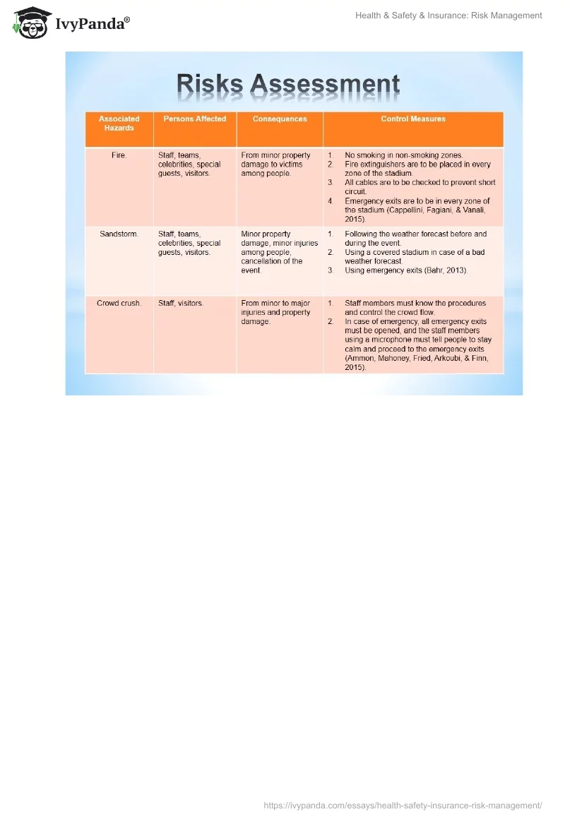 Health & Safety & Insurance: Risk Management. Page 4