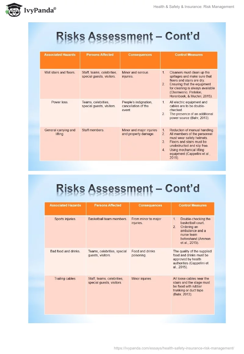 Health & Safety & Insurance: Risk Management. Page 5