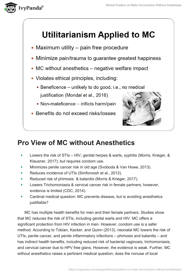 Ethical Position on Male Circumcision Without Anesthesia. Page 4