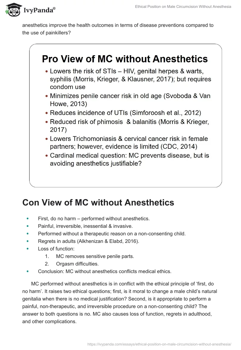 Ethical Position on Male Circumcision Without Anesthesia. Page 5