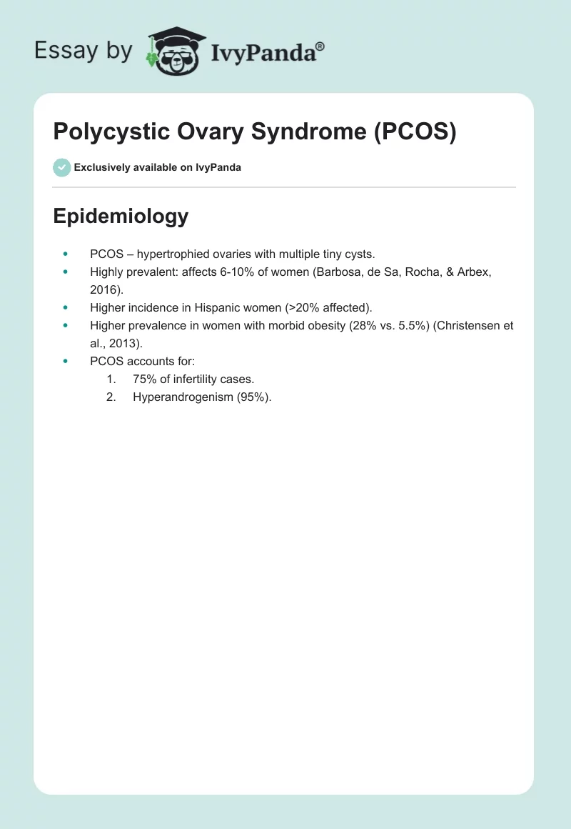 Polycystic Ovary Syndrome (PCOS). Page 1