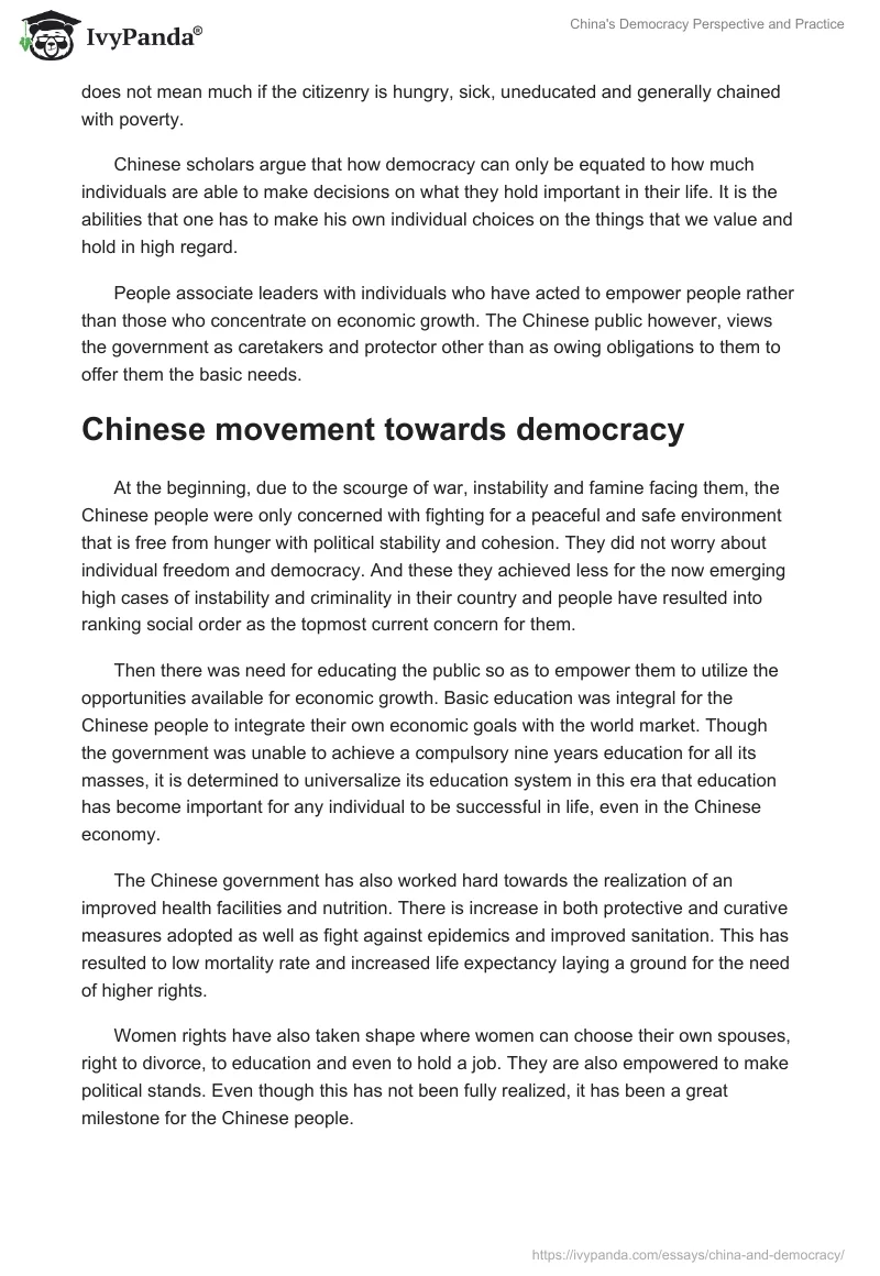 China's Democracy Perspective and Practice. Page 2