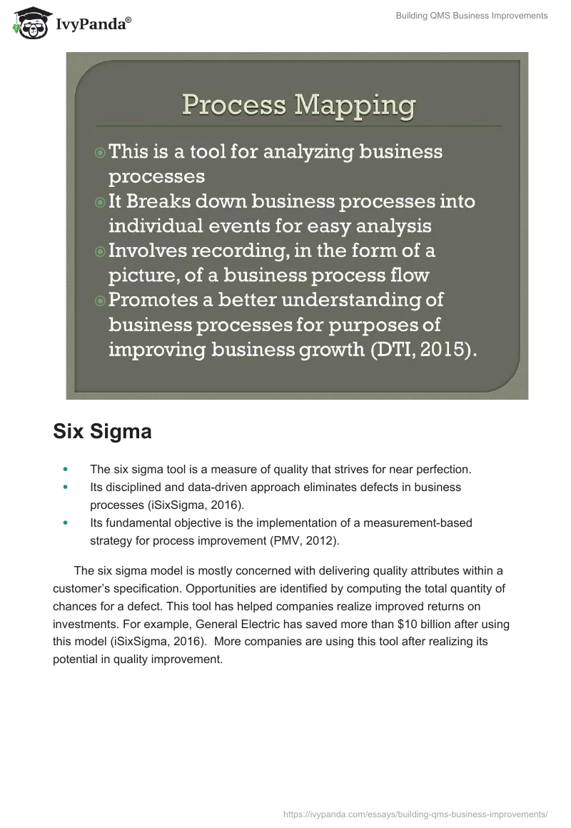 Building QMS Business Improvements. Page 3