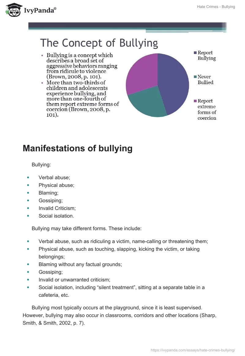 Hate Crimes - Bullying. Page 2