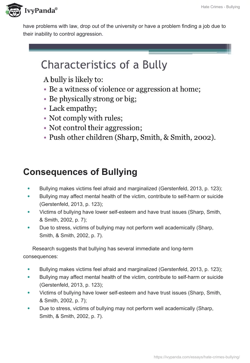 Hate Crimes - Bullying. Page 5