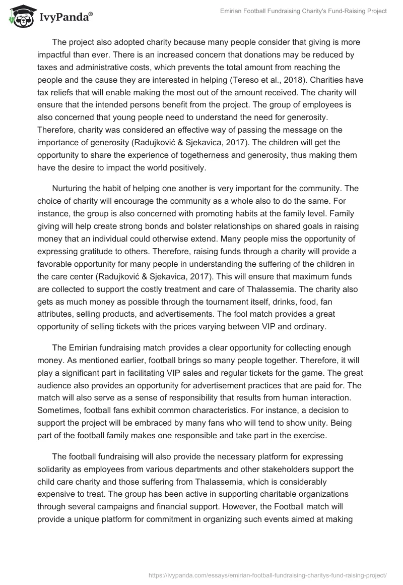 Emirian Football Fundraising Charity's Fund-Raising Project. Page 3