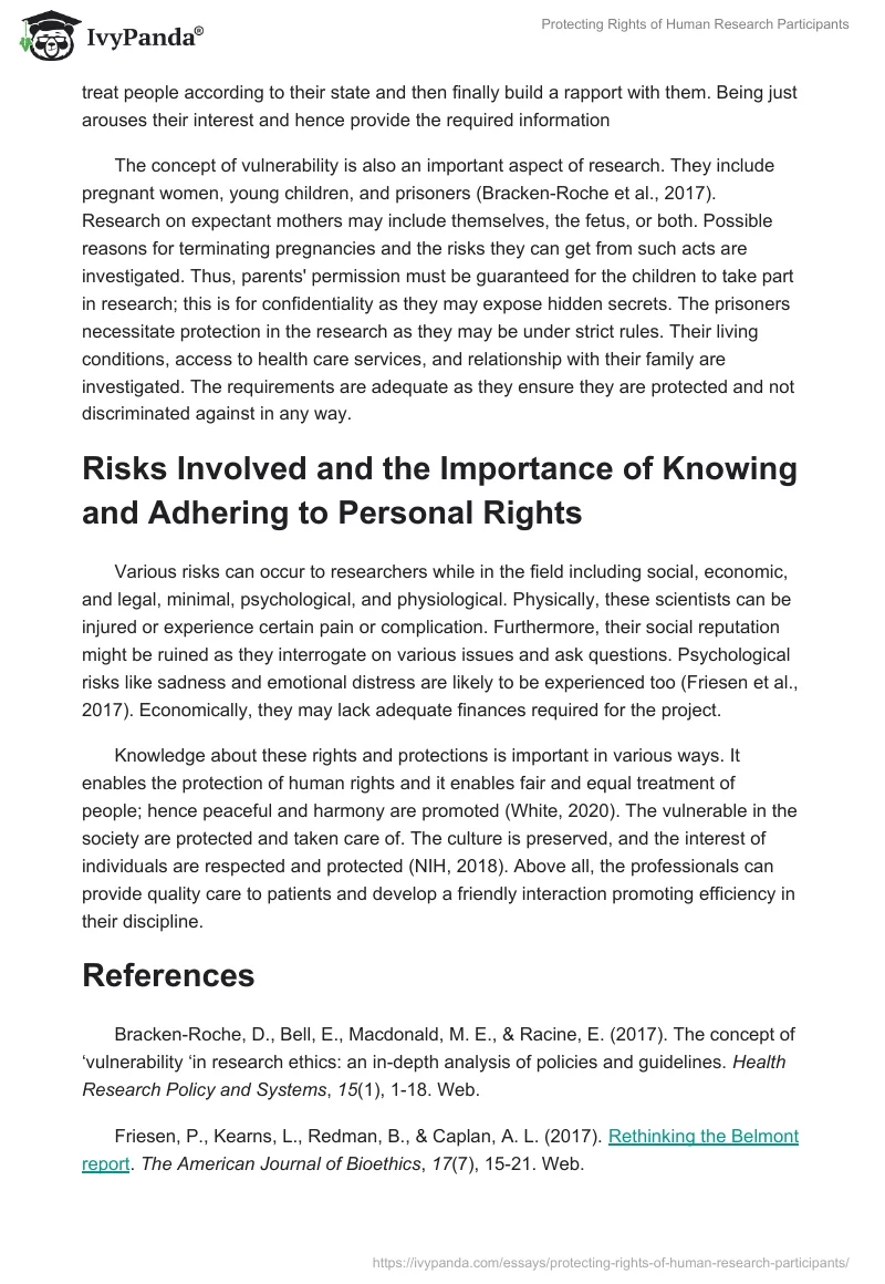 Protecting Rights of Human Research Participants. Page 2