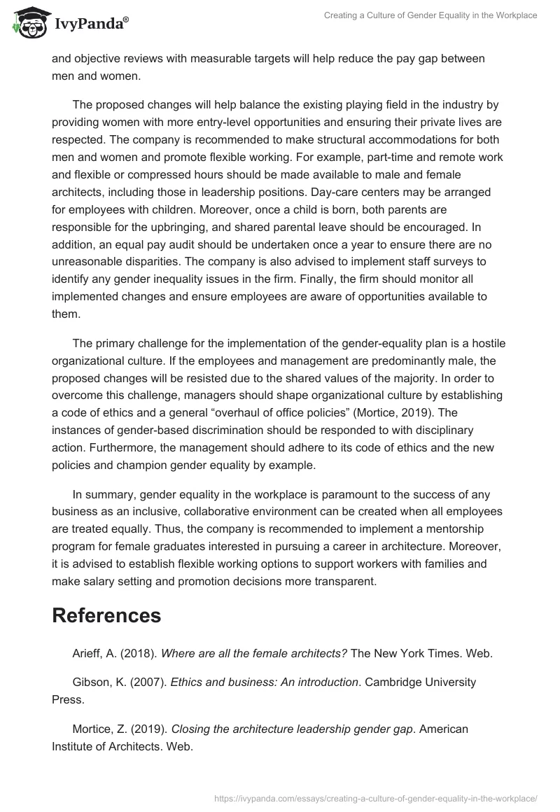 Creating a Culture of Gender Equality in the Workplace. Page 2