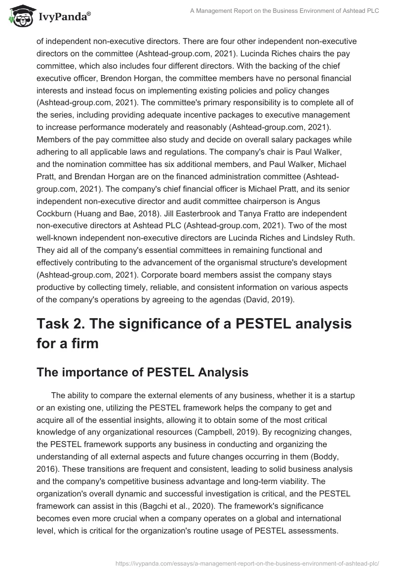 A Management Report on the Business Environment of Ashtead PLC. Page 3