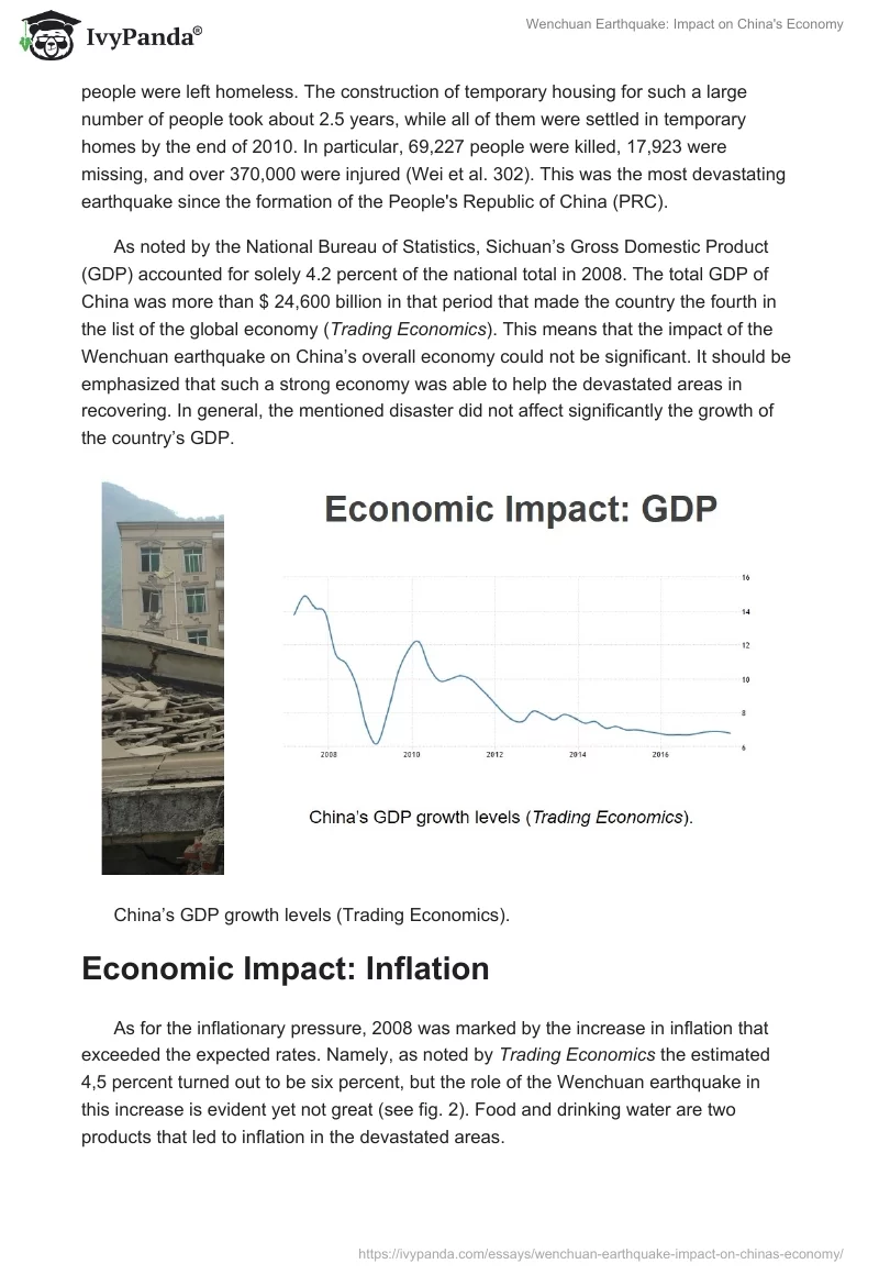 Wenchuan Earthquake: Impact on China's Economy. Page 2