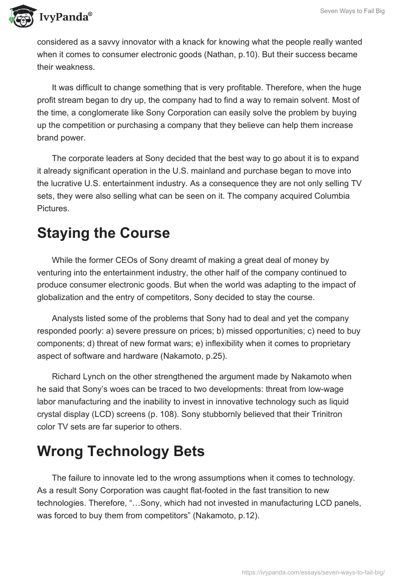 Seven Ways to Fail Big. Page 2