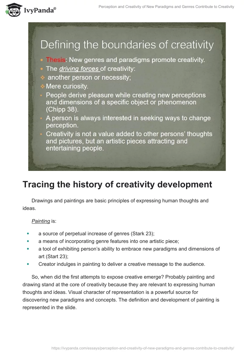 Perception and Creativity of New Paradigms and Genres Contribute to Creativity. Page 2