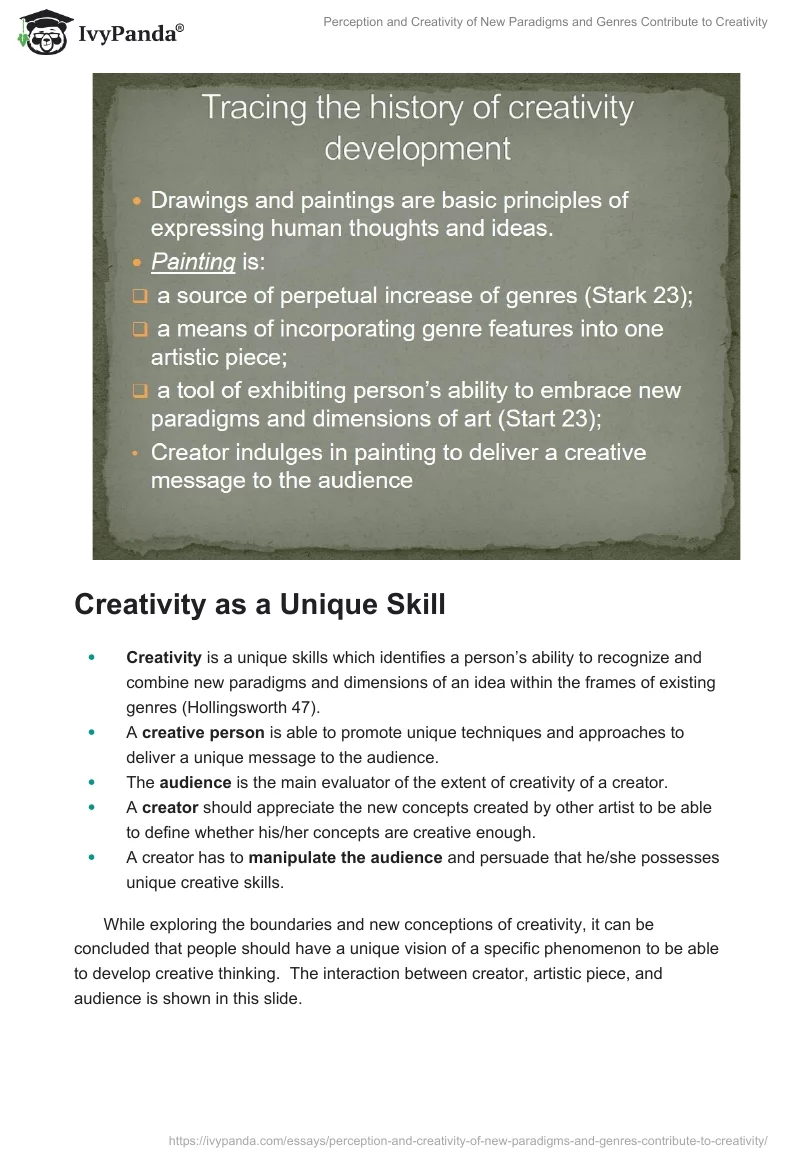 Perception and Creativity of New Paradigms and Genres Contribute to Creativity. Page 3