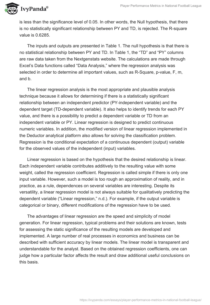 Player Performance Metrics in National Football League. Page 3