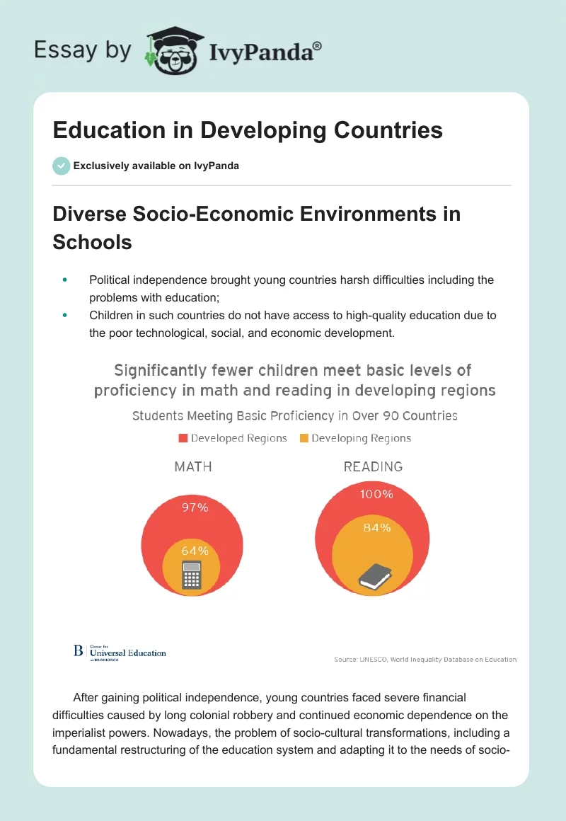 Education in Developing Countries. Page 1