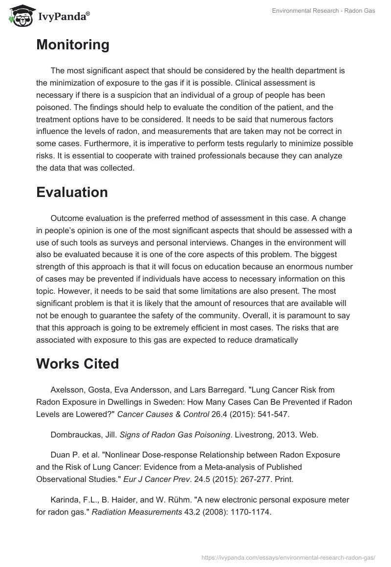 Environmental Research - Radon Gas. Page 2