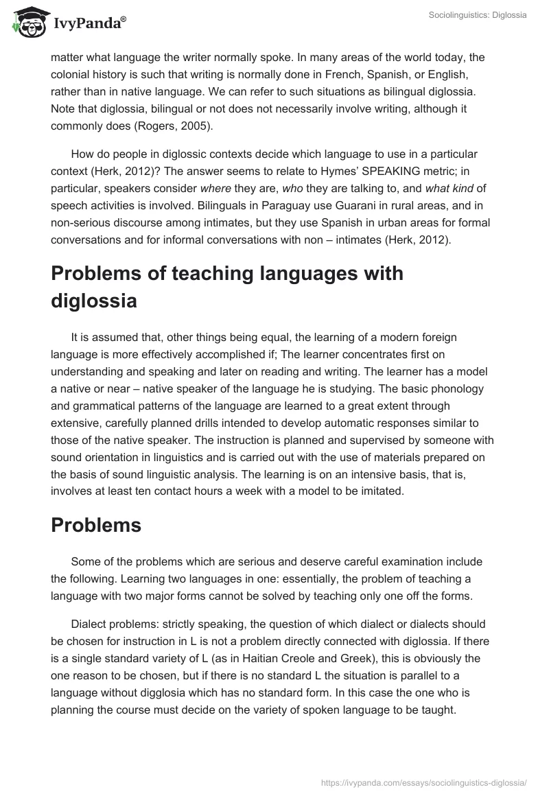 Sociolinguistics: Diglossia. Page 3