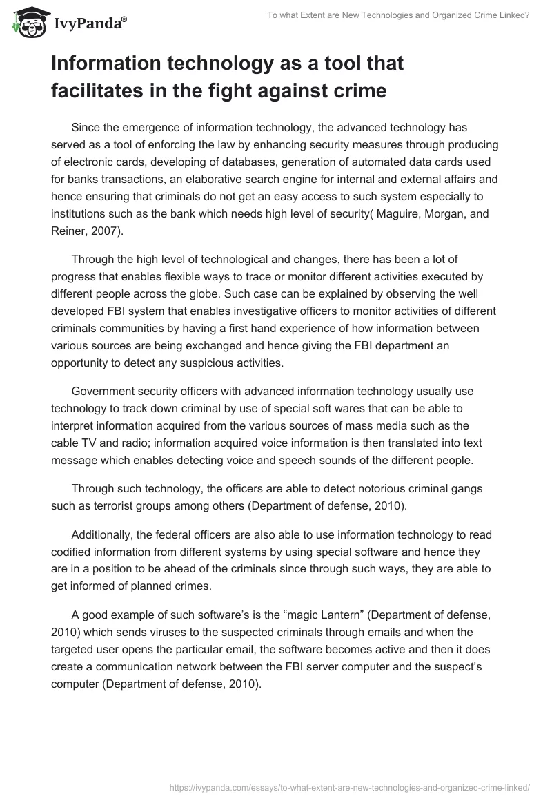 To What Extent Are New Technologies and Organized Crime Linked?. Page 2