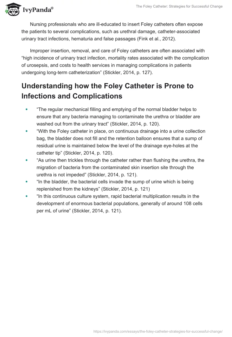 The Foley Catheter: Strategies for Successful Change. Page 3