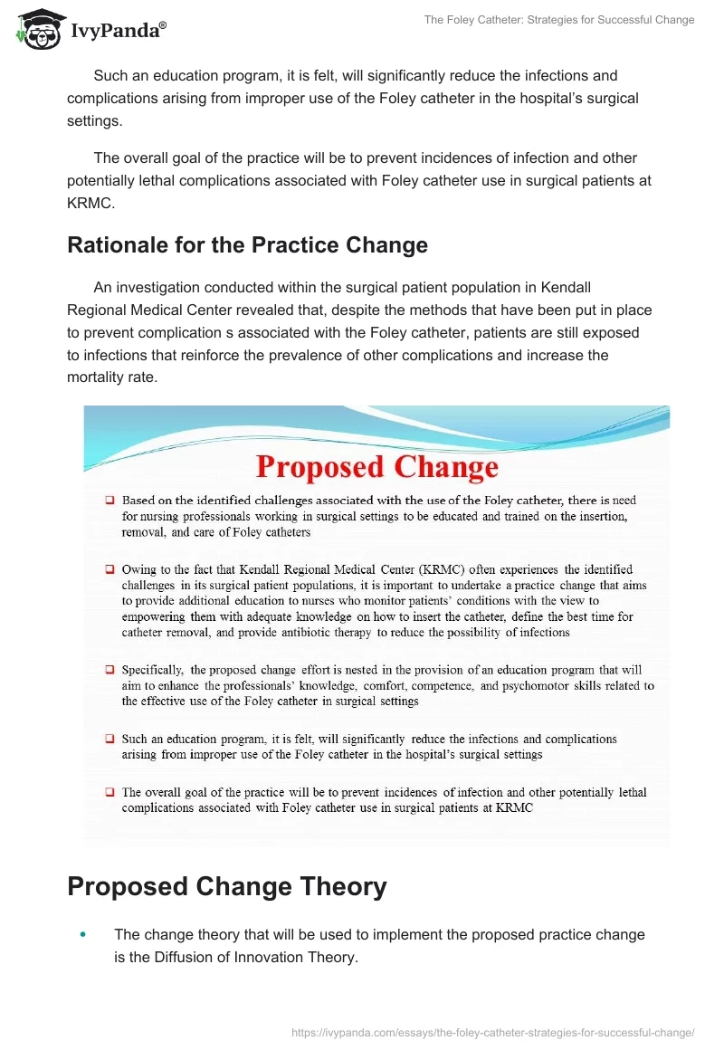 The Foley Catheter: Strategies for Successful Change. Page 5