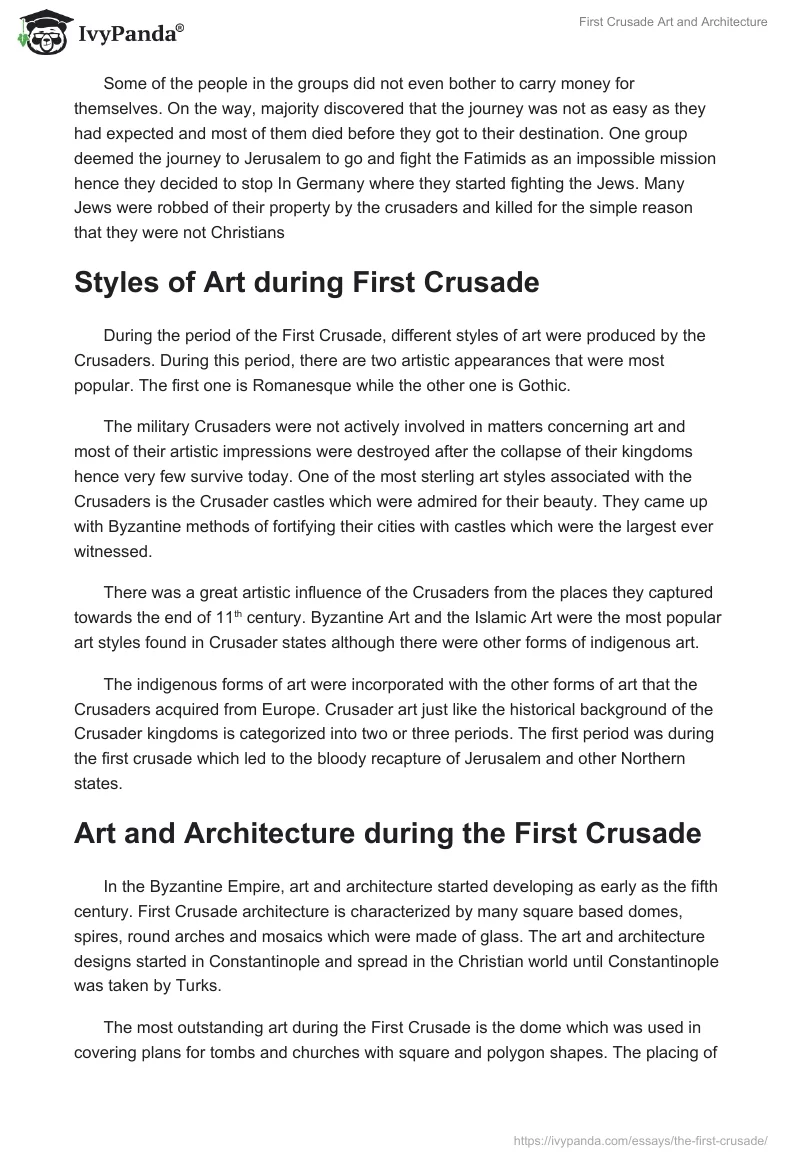 First Crusade Art and Architecture. Page 2