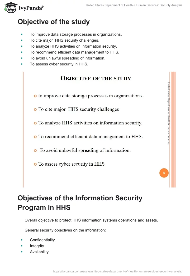 United States Department of Health & Human Services: Security Analysis. Page 3
