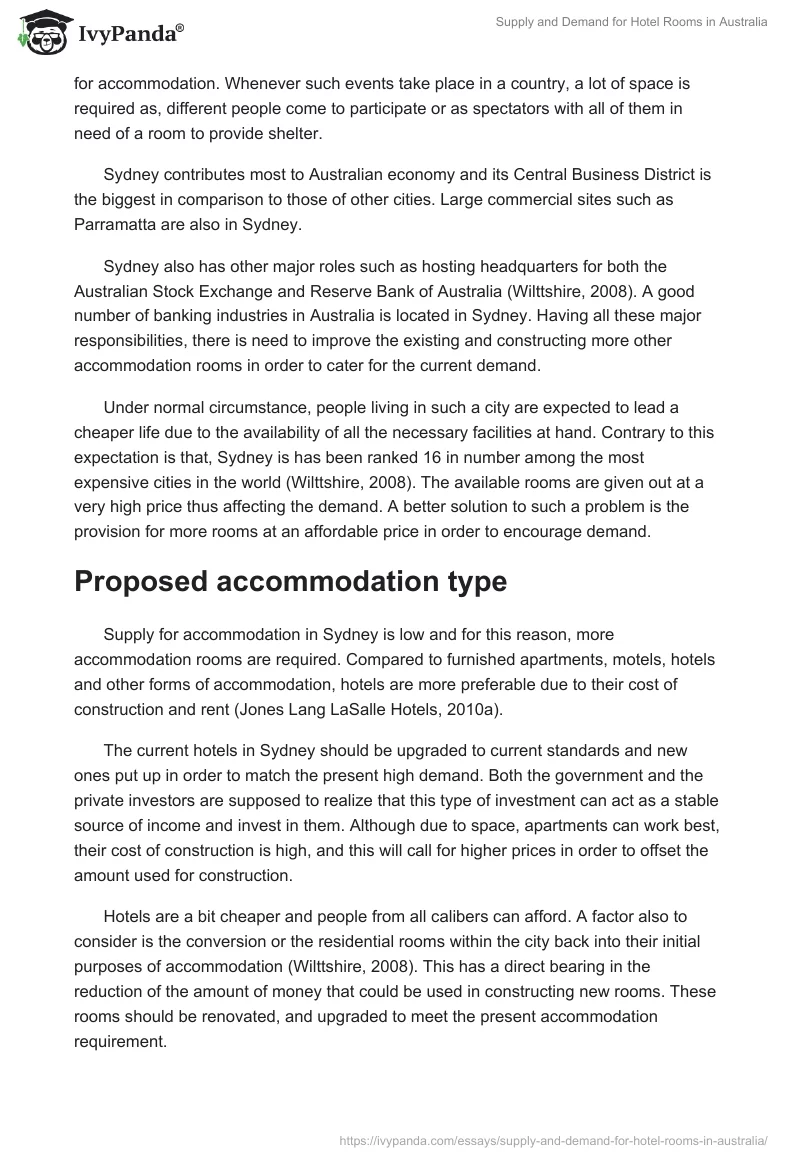 Supply and Demand for Hotel Rooms in Australia. Page 4