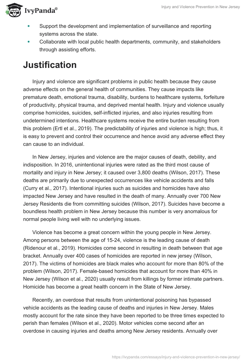 Injury and Violence Prevention in New Jersey. Page 2